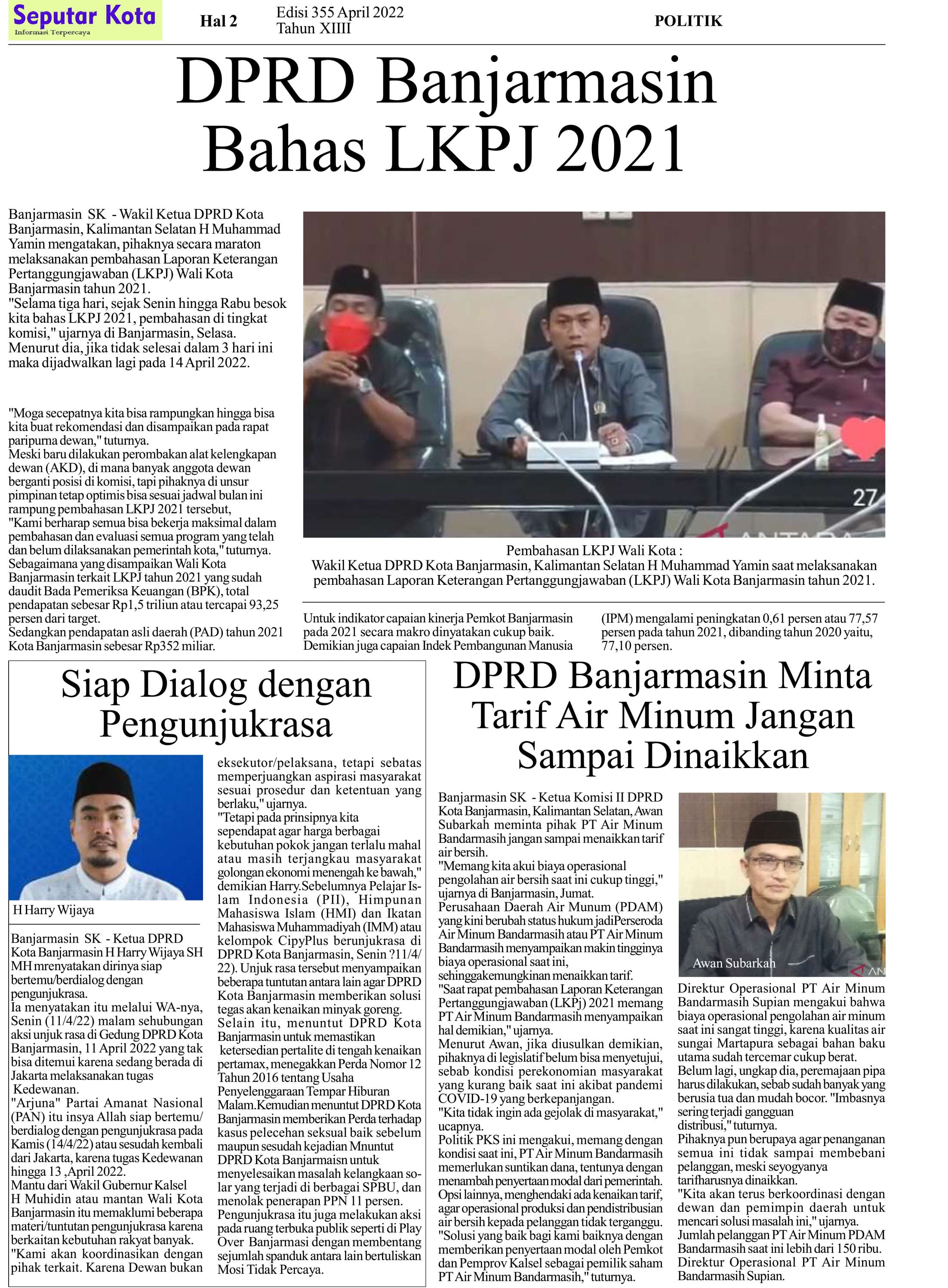 SEPUTAR KOTA HAL 3 APRIL 2 2022