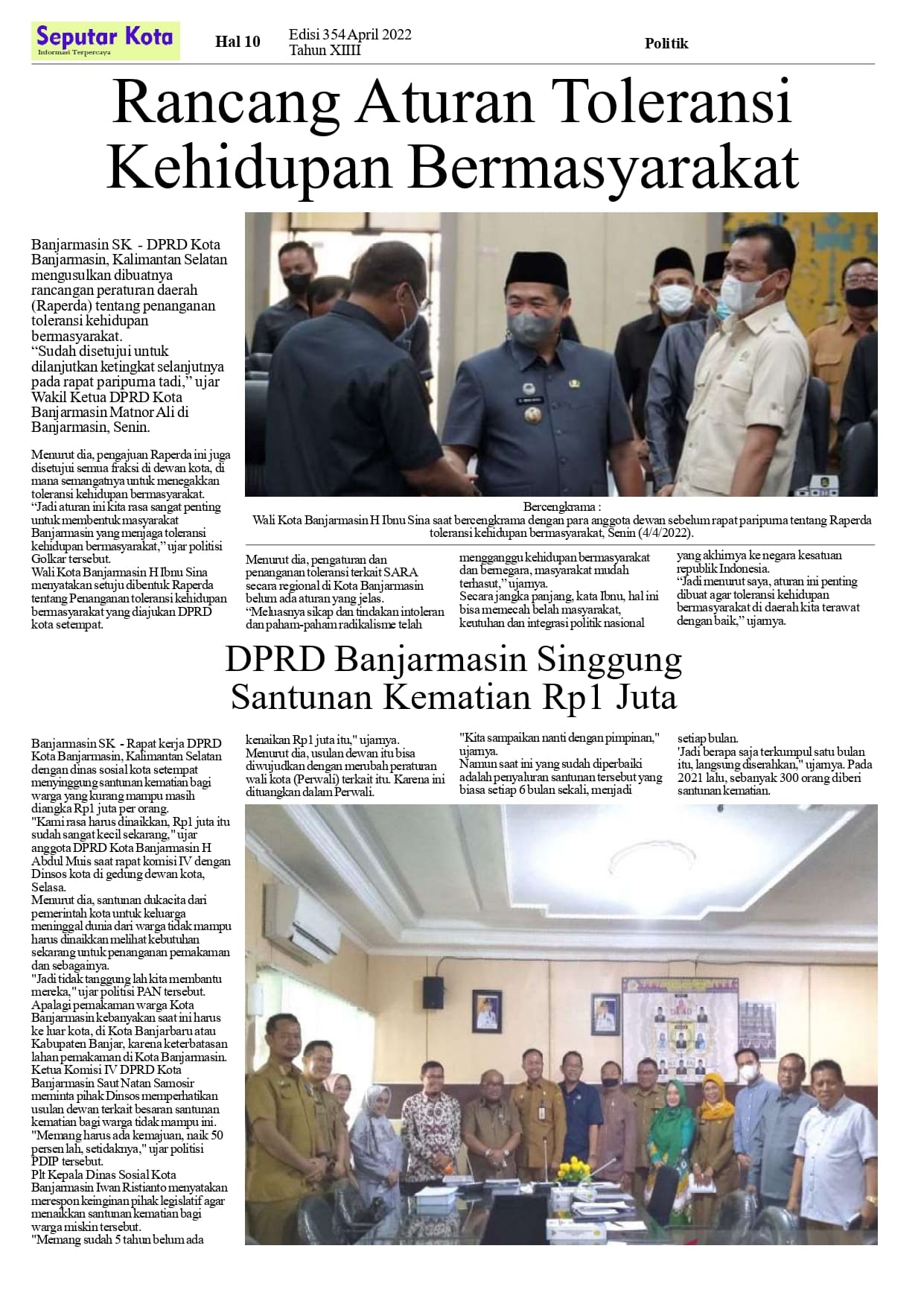 Seputar Kota  April 2022 Hal 10 Bln ke 1