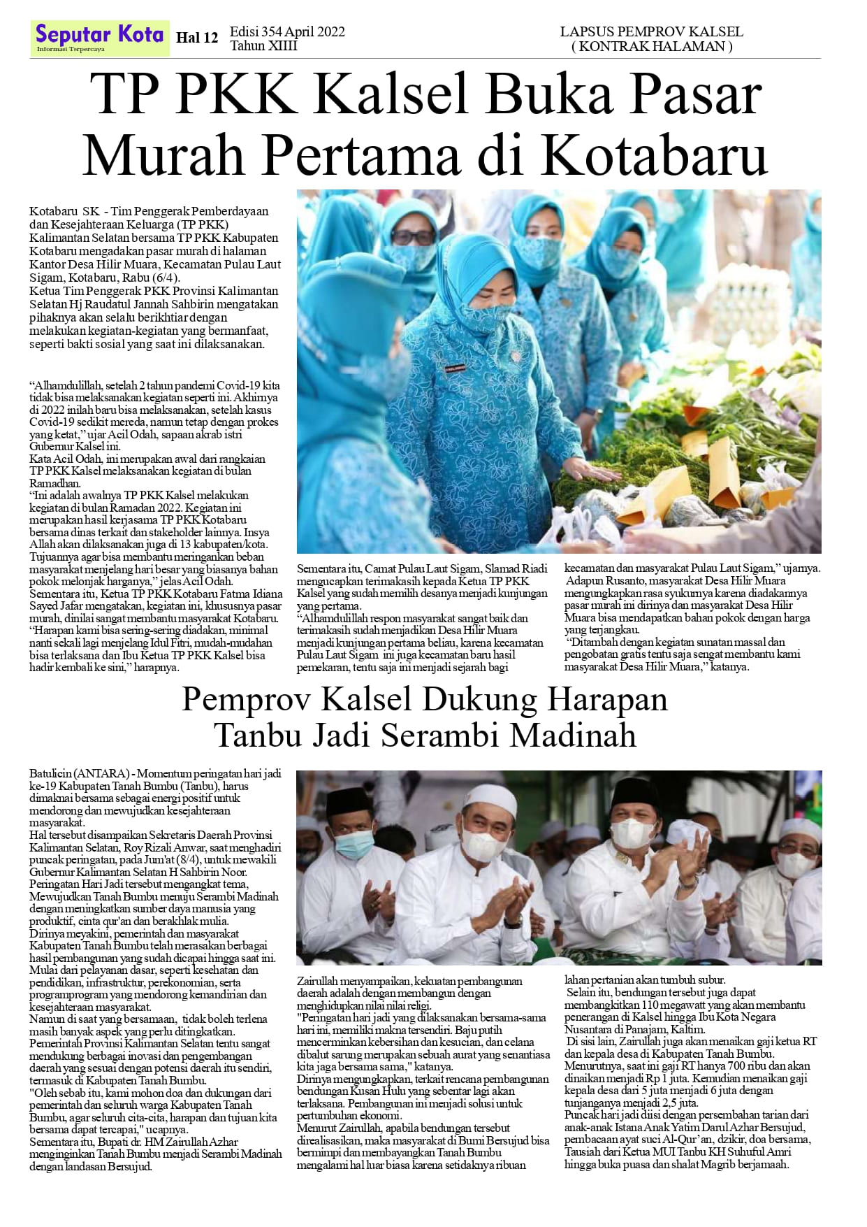 Seputar Kota  April 2022 Hal 12 Bln ke 1