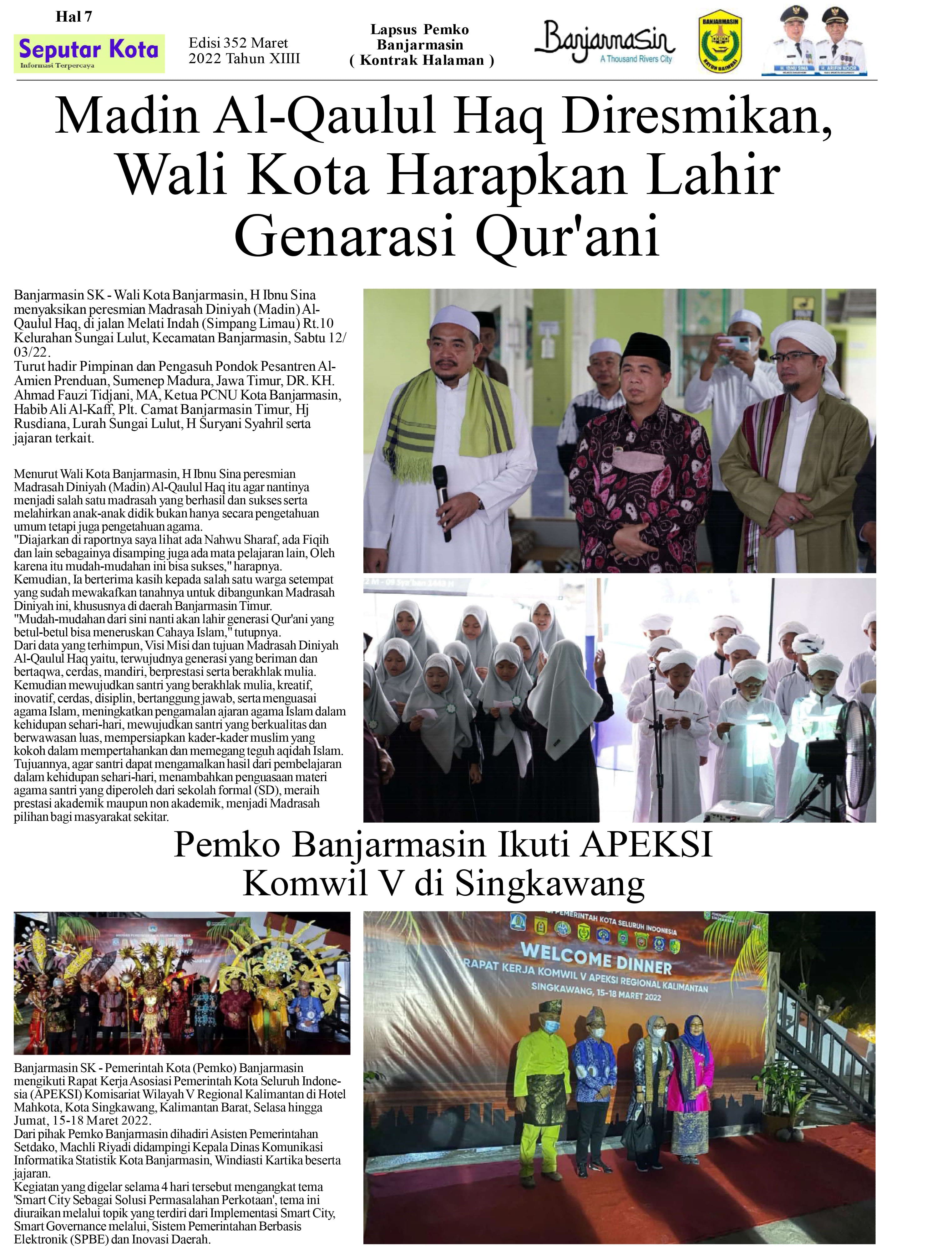 SEPUTAR KOTA HAL 7 MARET 2022